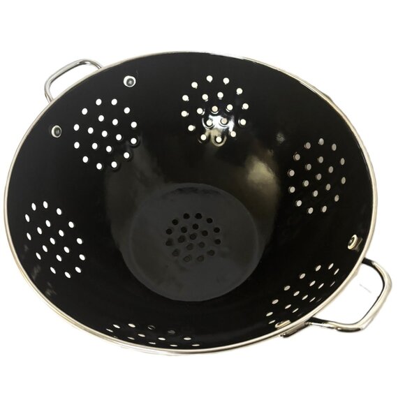 Colander Black Powder Coated Enamel  5 Qt Size - Picture 4 of 14